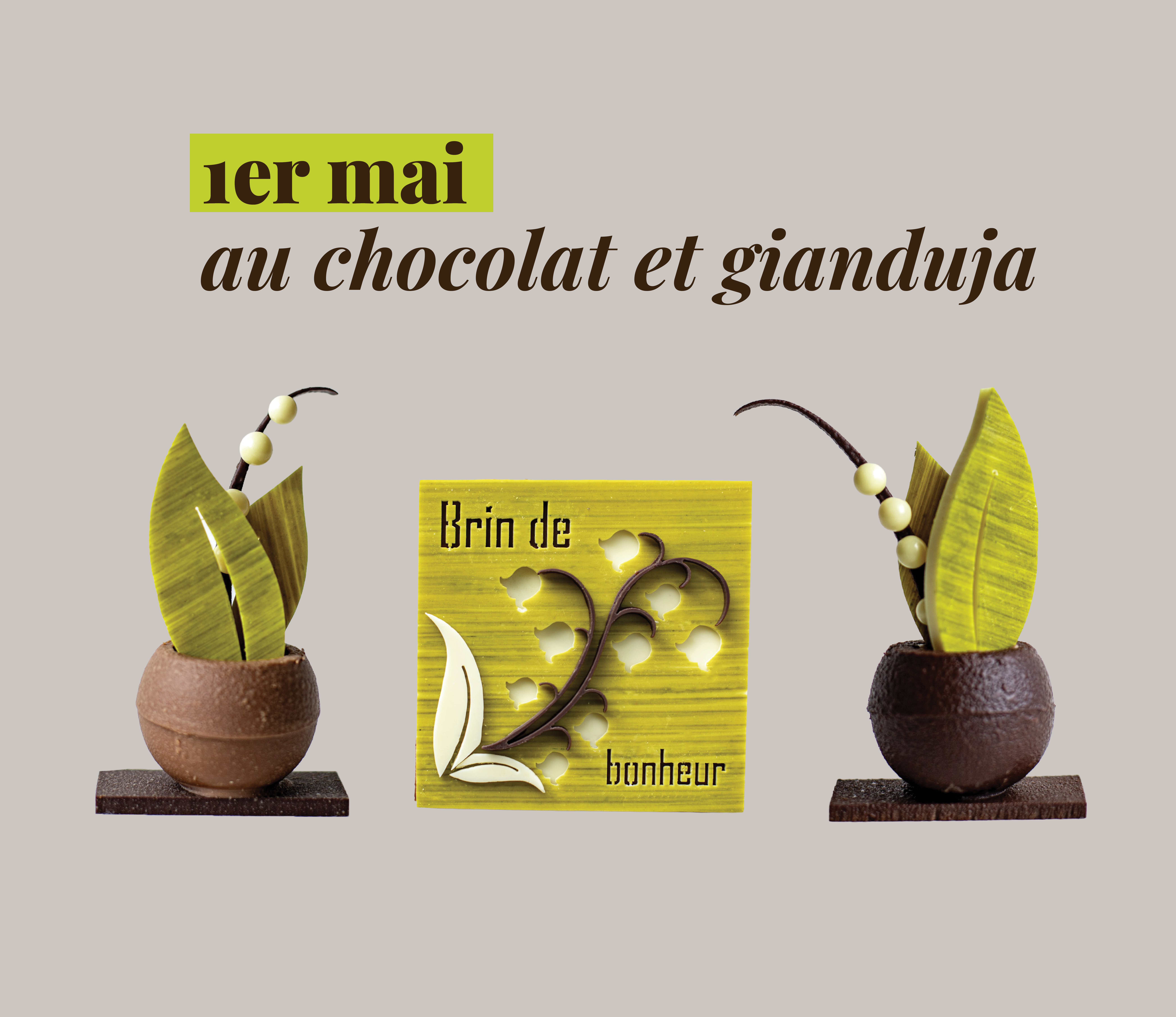 Muguet en chocolat Lyon artisanal au gianduja pour le 1er mai
